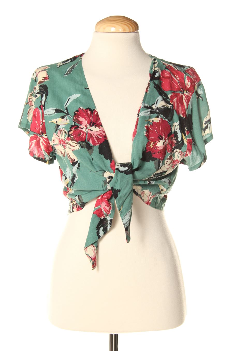 Blouse à manches courtes Pull & Bear de la taille L, de couleur fleurs