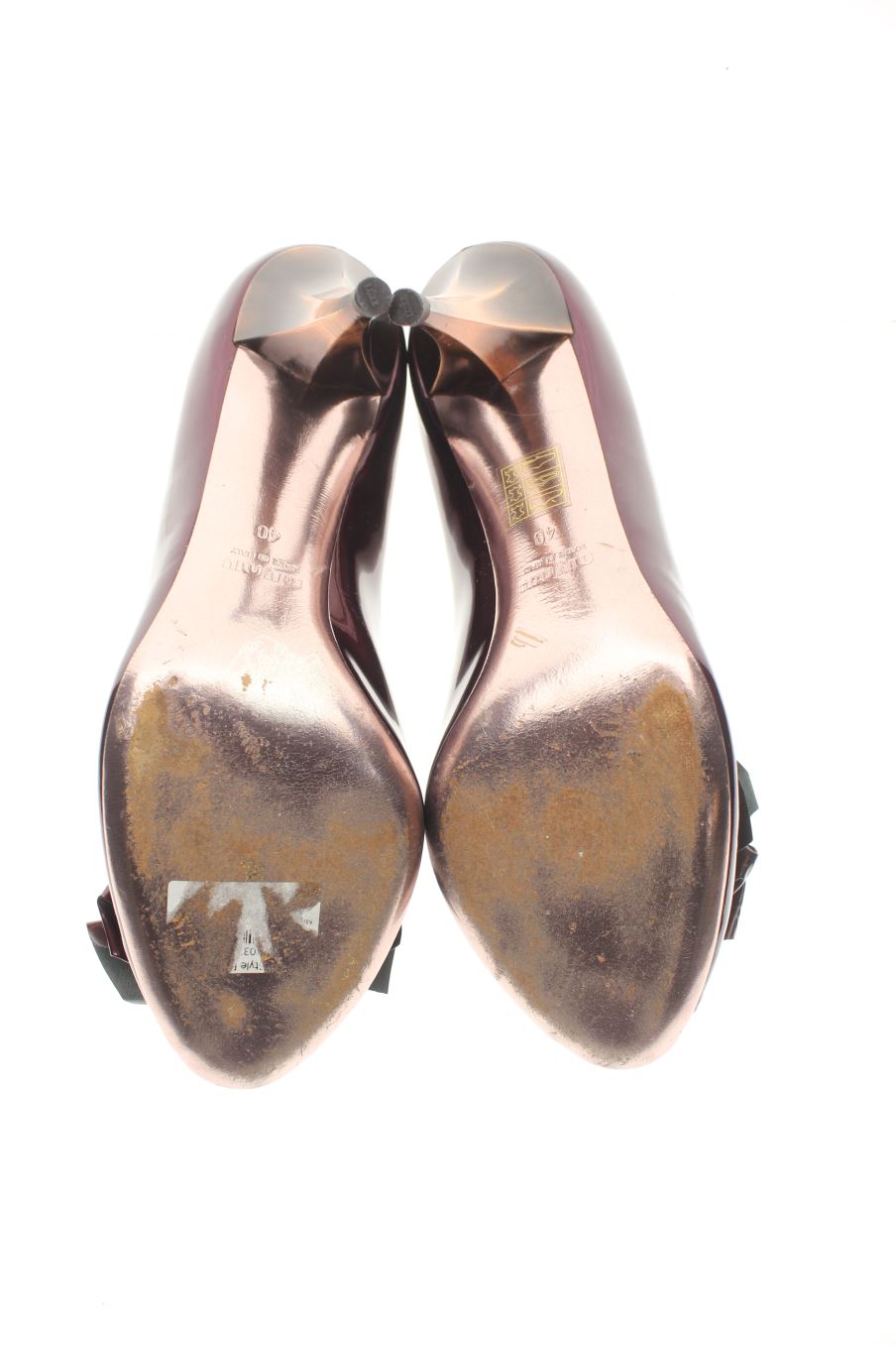 Zapatos de tacon de Miu Miu de la talla 40, de color morado de
