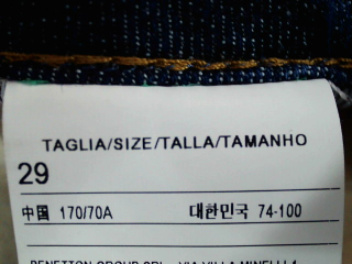 Vaquero de Benetton de la talla 38, de color azul de ropa vaquera
