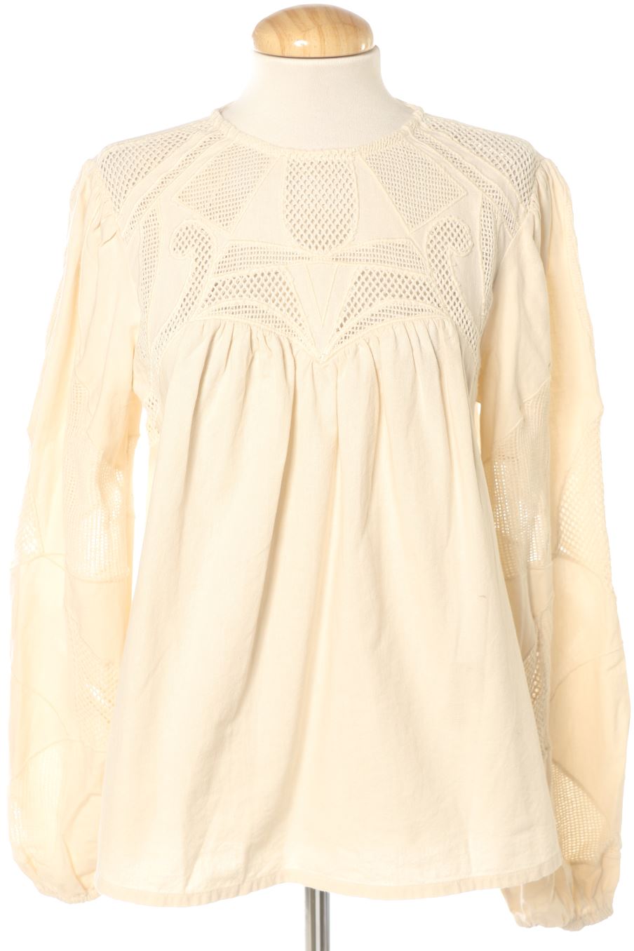 Blouse à manches longues Monoprix de la taille S, de couleur beige