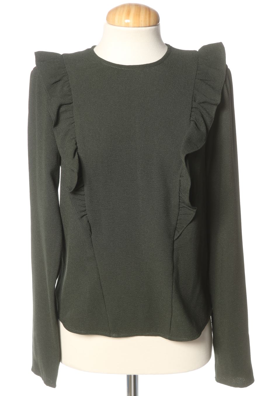 Blouse à manches longues Zara de la taille XS, de couleur vert