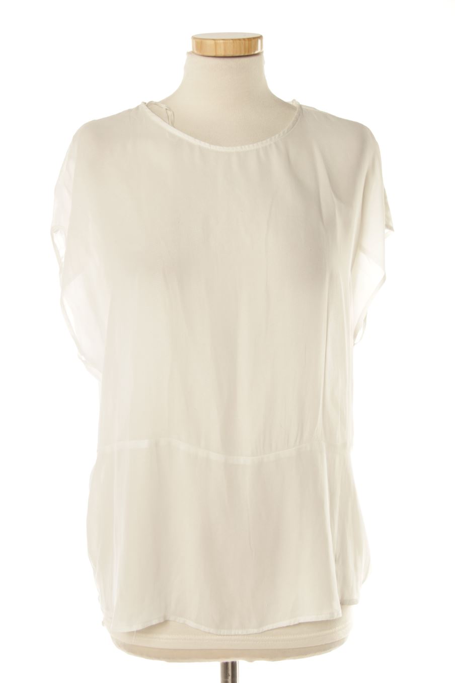 Blouse à manches courtes Mango de la taille M, de couleur blanc