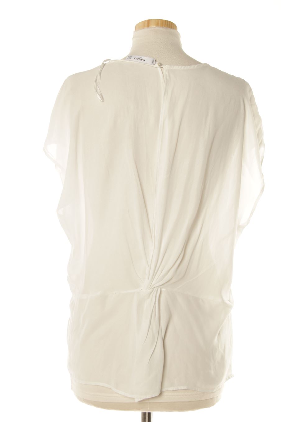 Blouse à manches courtes Mango de la taille M, de couleur blanc