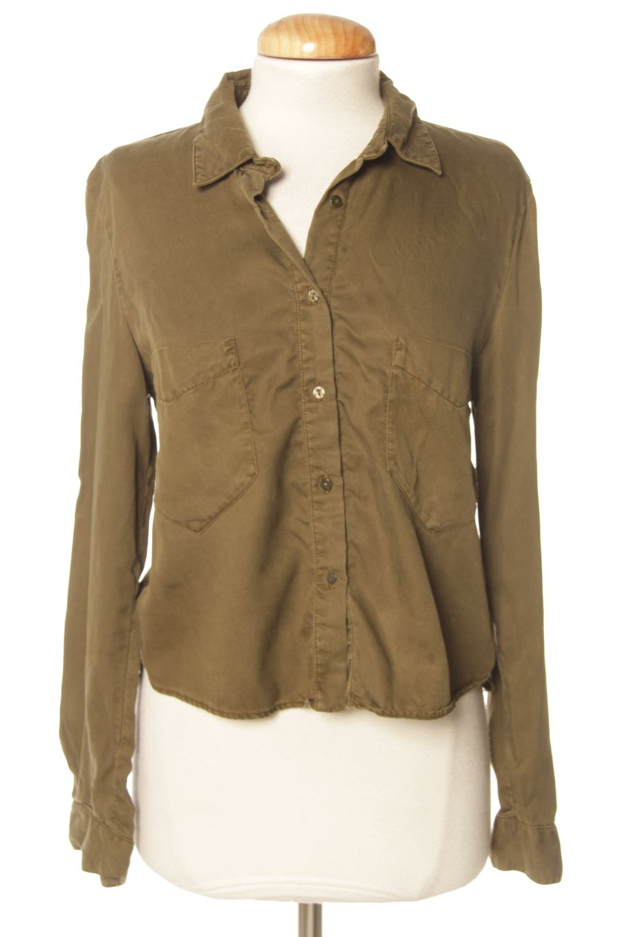 Chemise Zara de la taille XS, de couleur vert