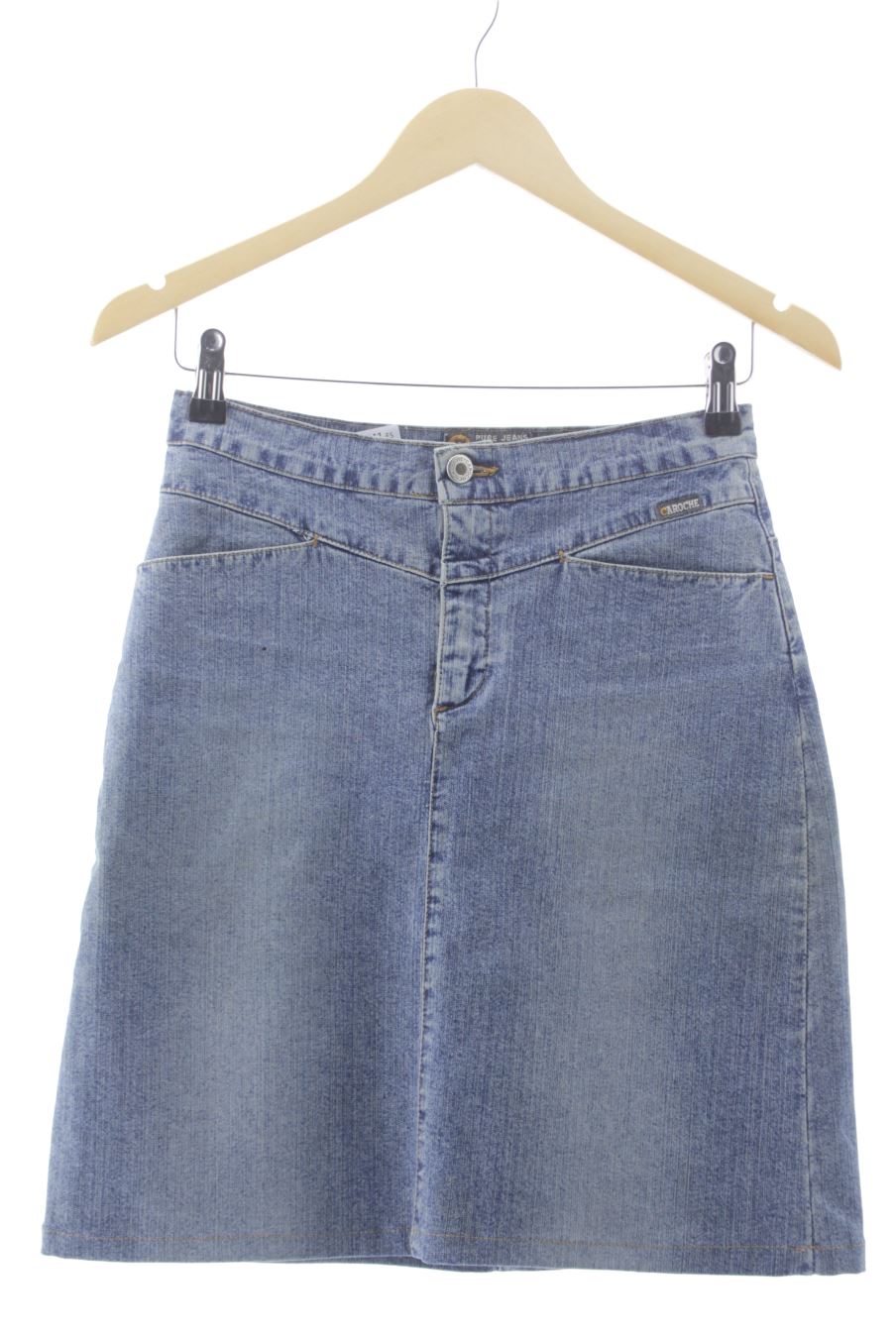 Jupe Caroche de la taille 38, de couleur bleu de denim