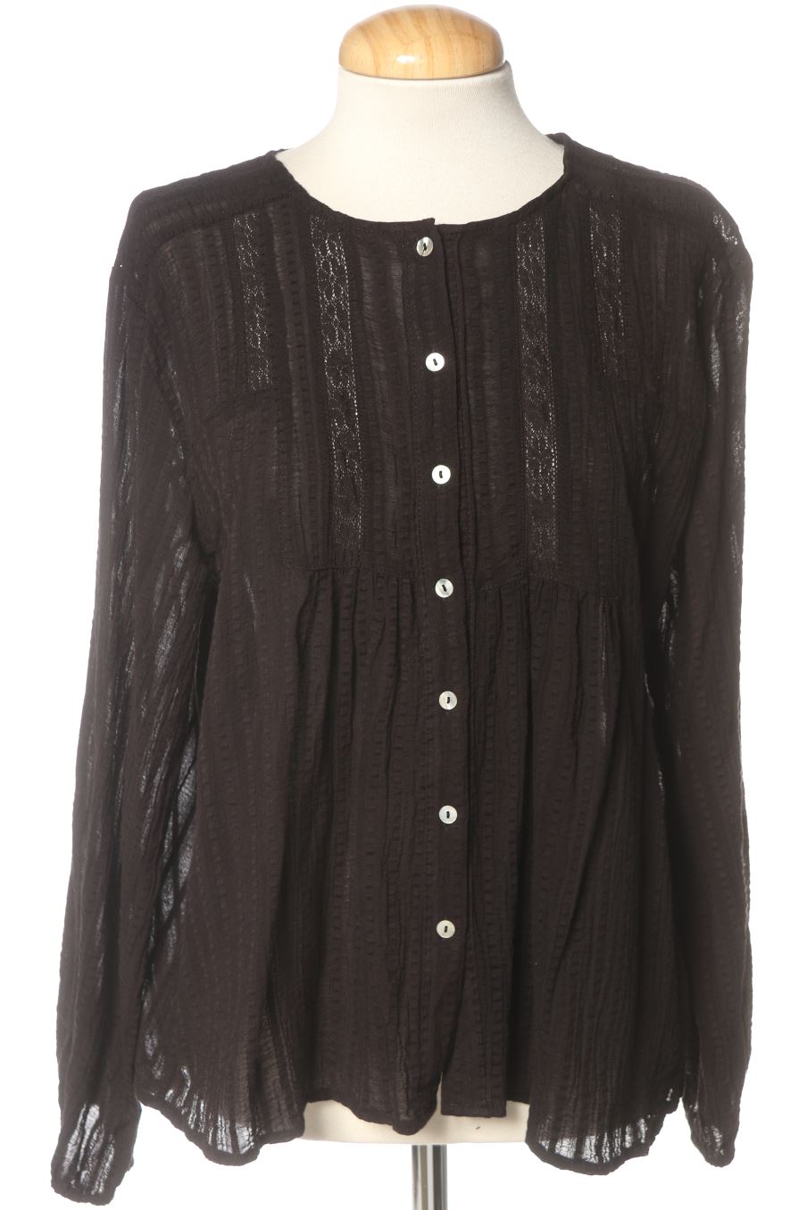 Langärmelige Bluse von SLOWLOVE Größe M, Farbe Schwarz, für