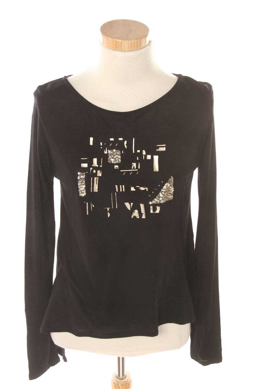Haut Femme Salsa Manches Longues - Noir - Taille S - Microfibre Légère - Neuf