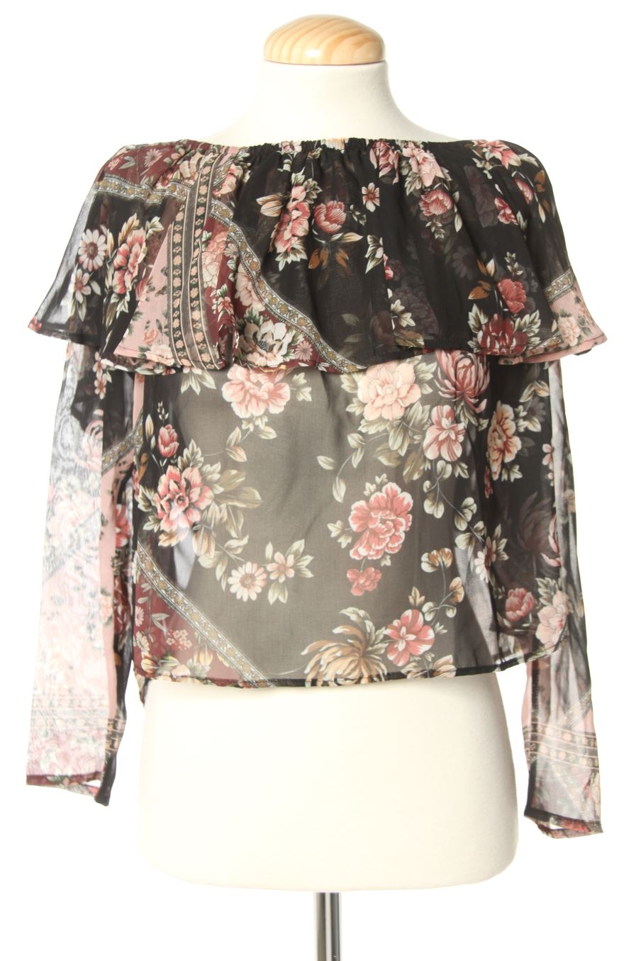 Blusa de manga larga de Stradivarius de la talla M, de color flores