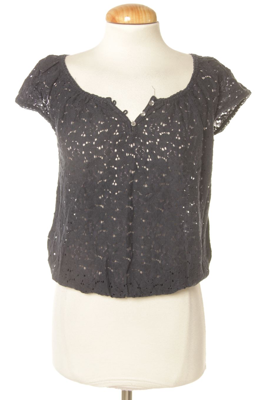 Kurzärmelige Bluse von Hollister Größe S, Farbe Marineblau, für