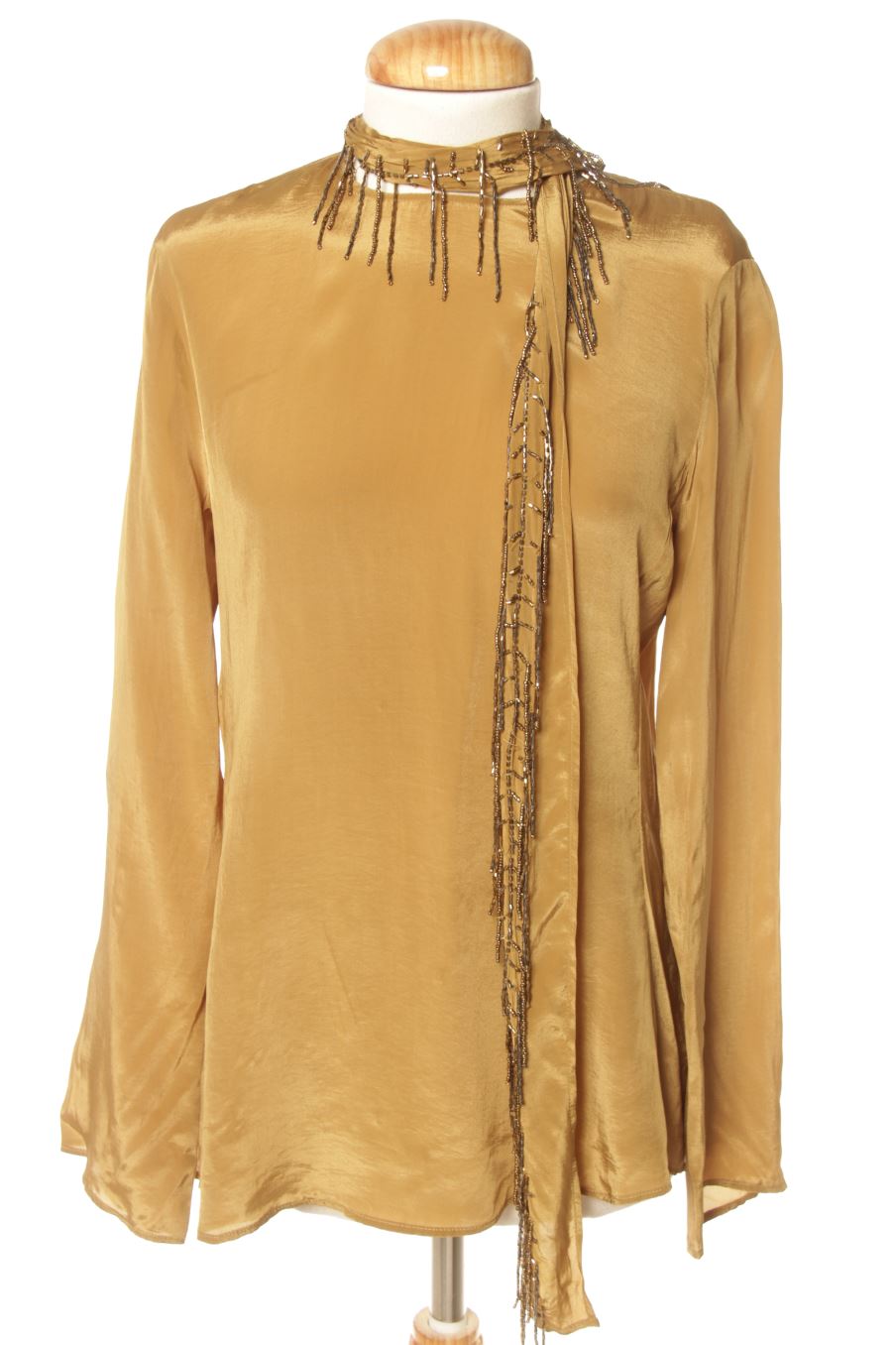 Blouse à manches longues Zara de la taille XS, de couleur vert