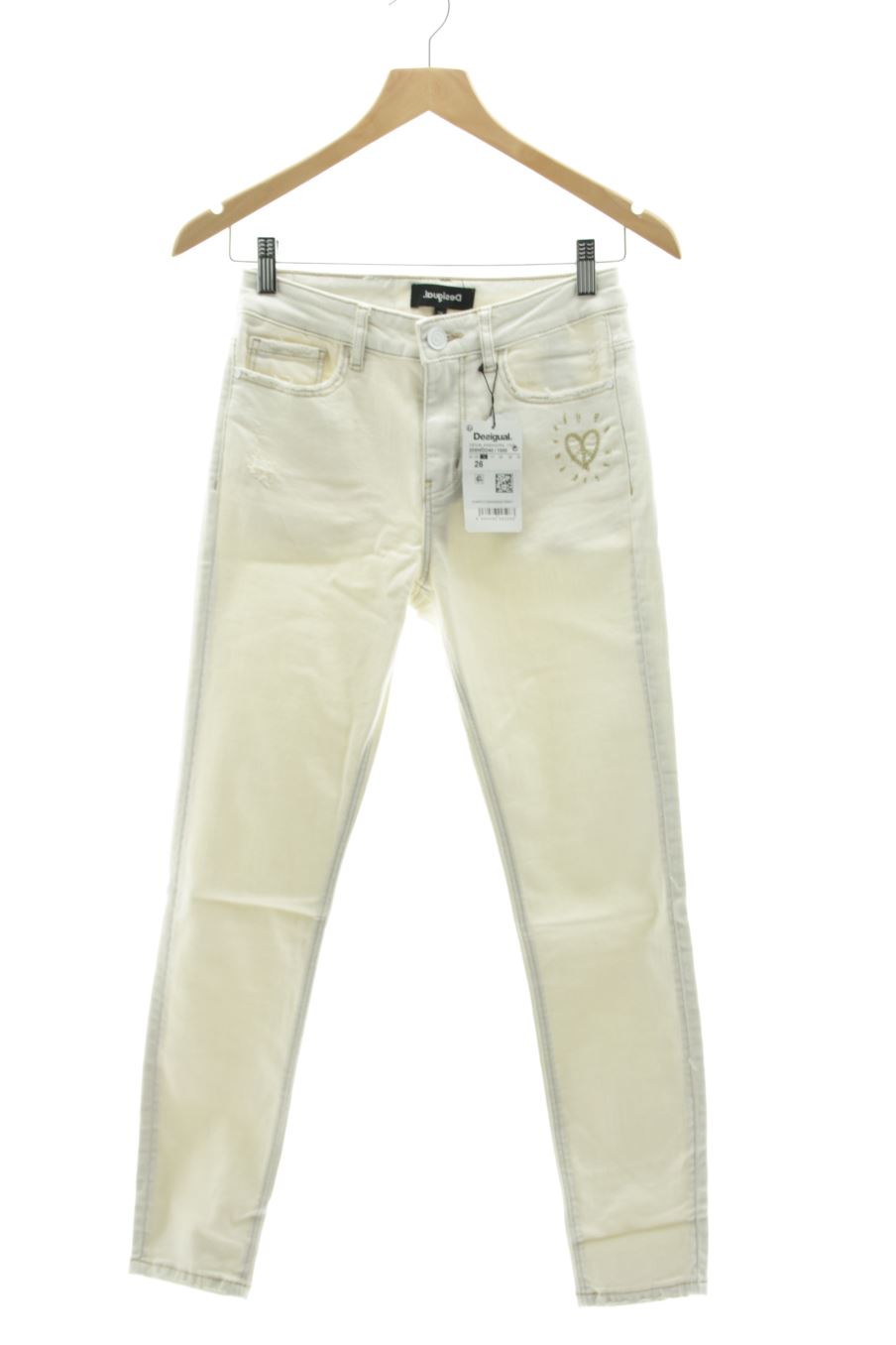 Jeans Desigual de la taille 36, de couleur blanc de denim