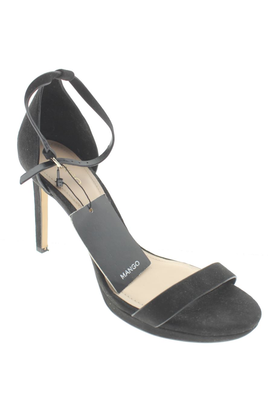 Sandales a talons de Mango de la taille 38 de couleur noir de