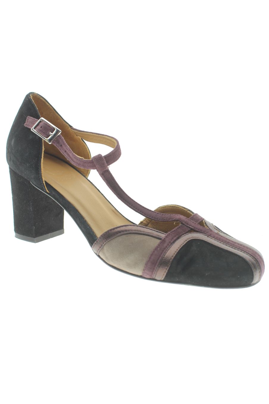 Sandalias tacon de Lesac de la talla 37, de color negro de