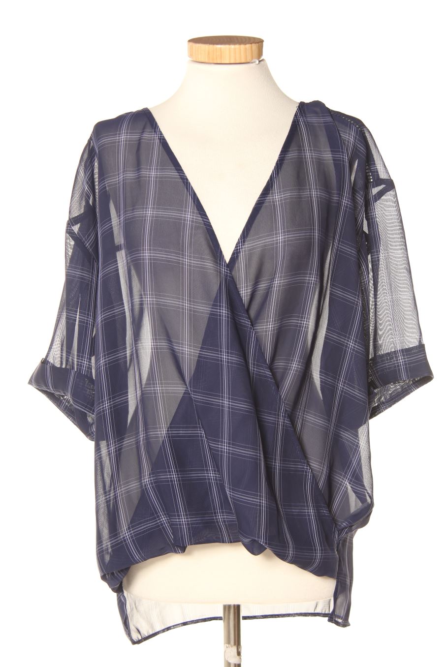 Blouse à manches courtes Naf Naf de la taille 40, de couleur carreaux