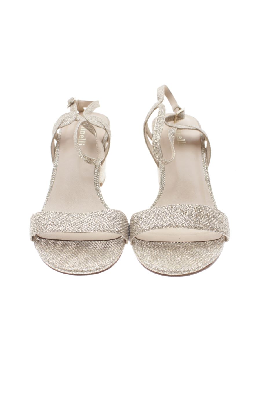 Sandalias tacon de Minelli de la talla 38, de color dorado de