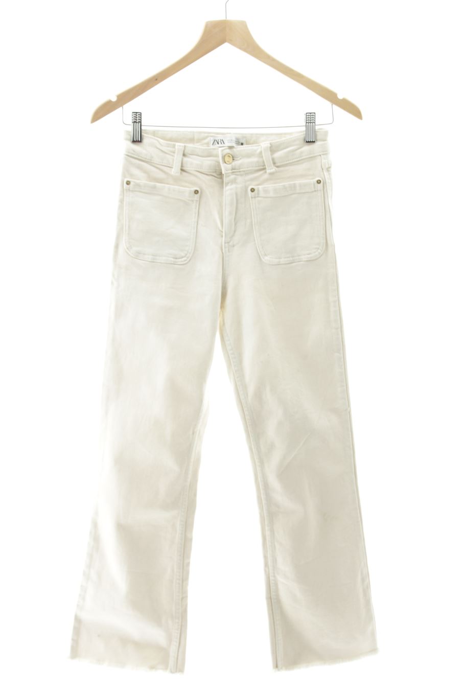 Jeans Zara de la taille 34, de couleur beige de denim