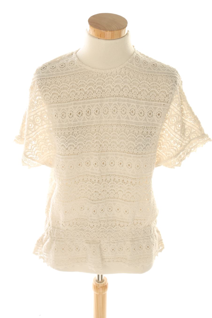 Blouse à manches courtes Trafaluc de la taille S, de couleur beige