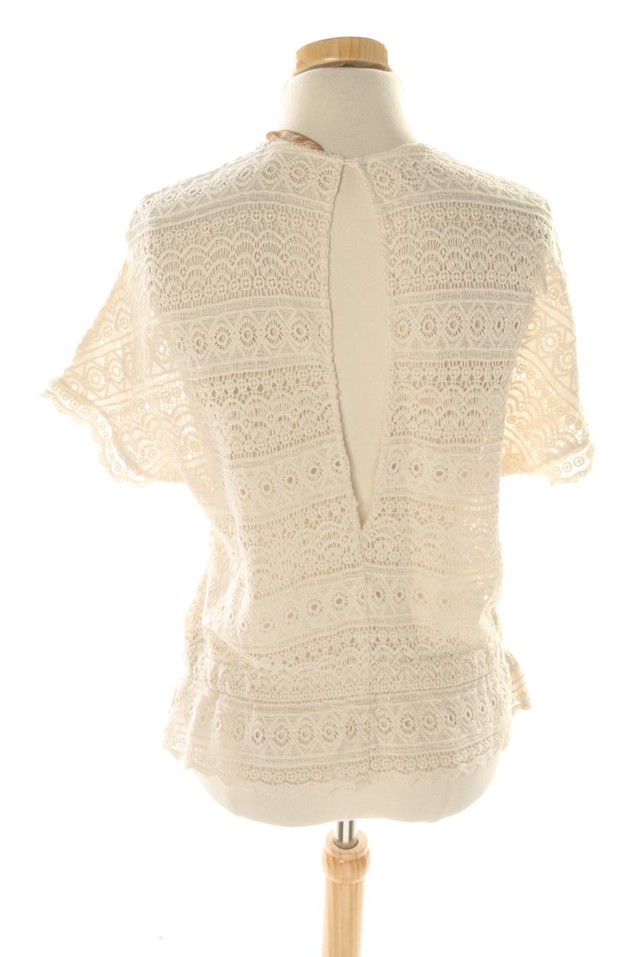 Blouse à manches courtes Trafaluc de la taille S, de couleur beige