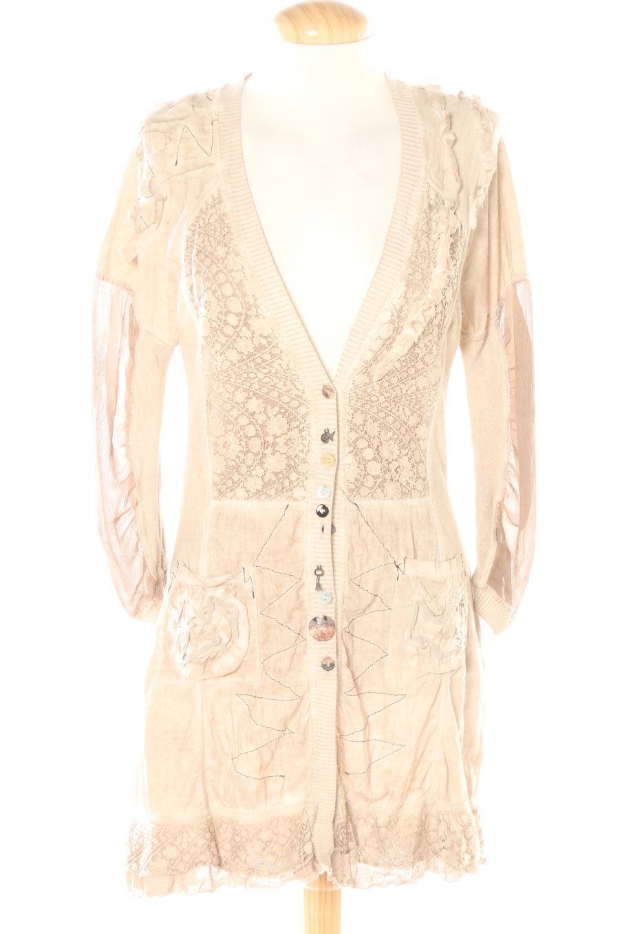 Gilet Agnes ros de la taille S, de couleur beige