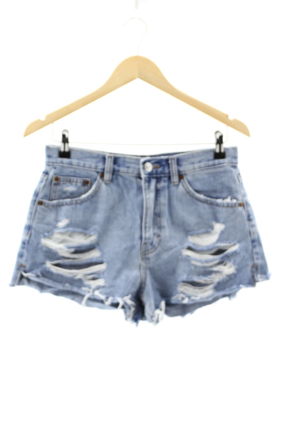 Shorts Pull & Bear de la taille 38, de couleur bleu de denim