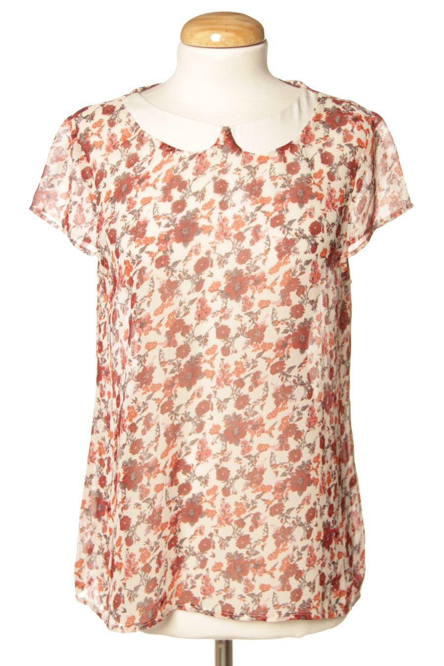 Blusa de manga corta de Zara de la talla S, de color flores