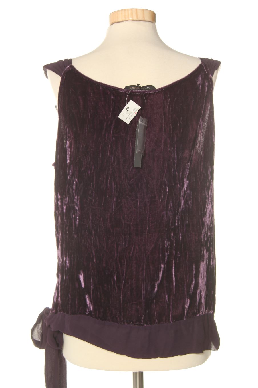 Aufwändiges Top von BCBGMAXAZRIA Größe L, Farbe Violett, aus Samt für