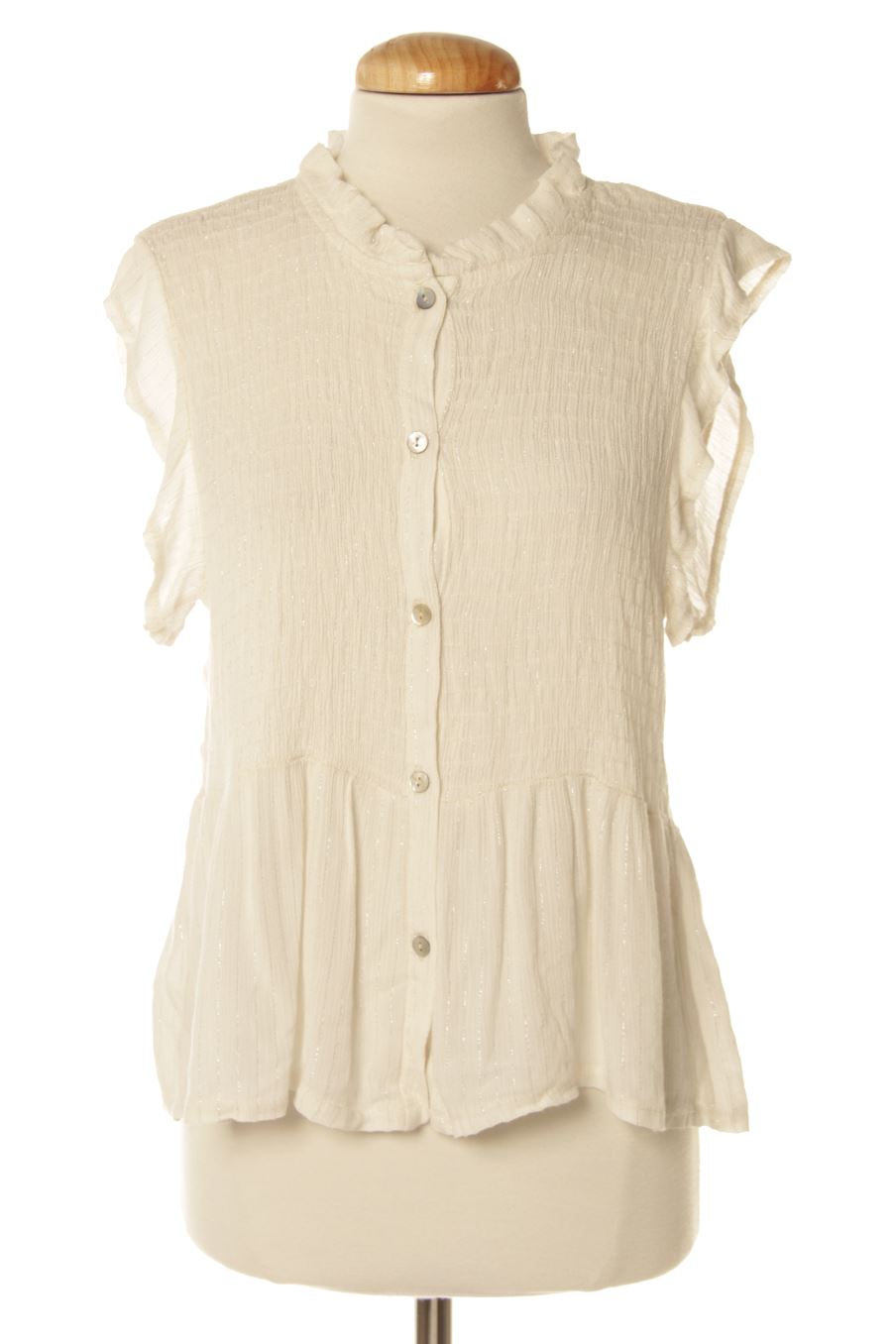 Kurzärmelige Bluse von ameé Größe XS, Farbe Beige, für