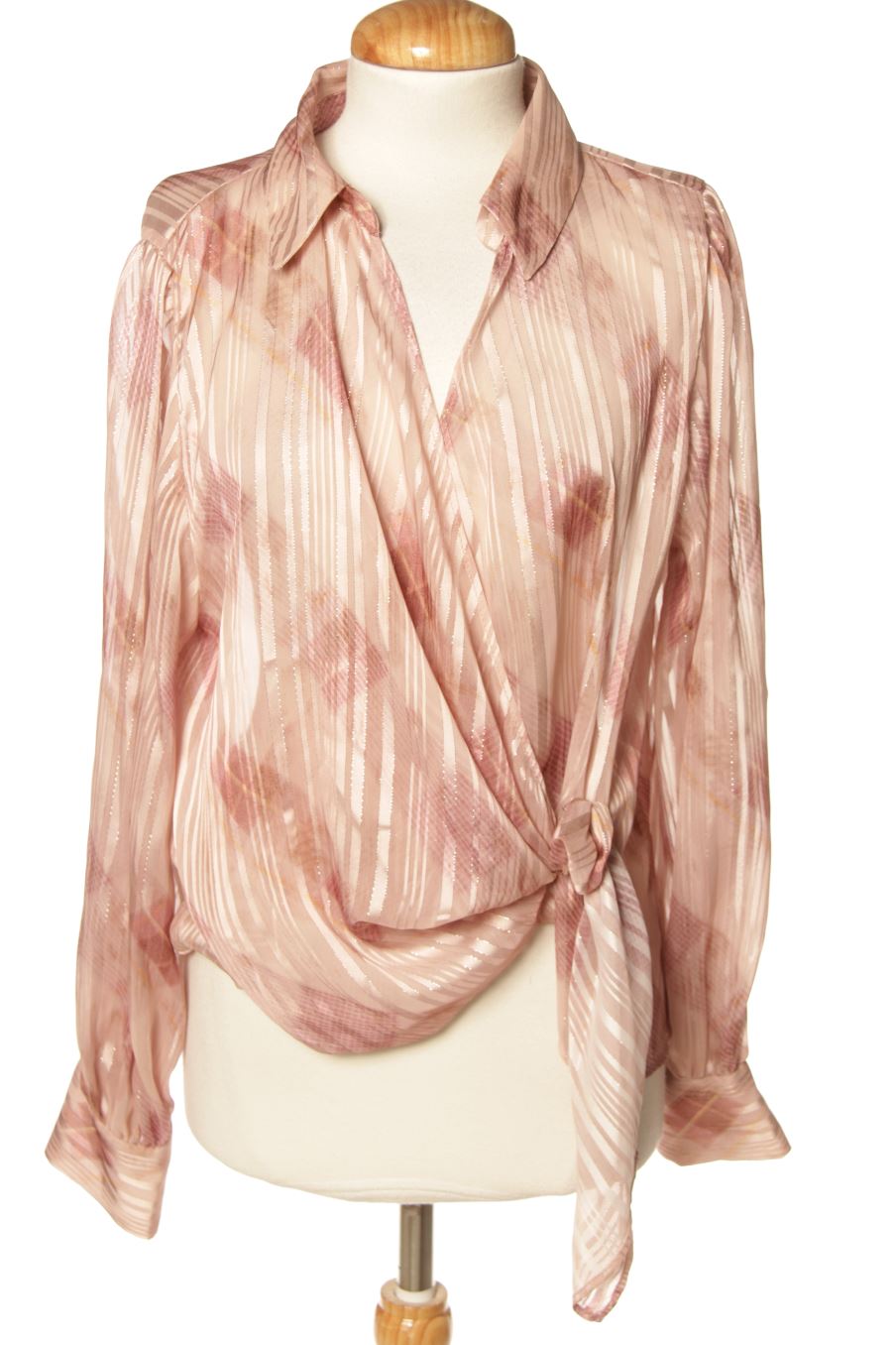 Blouse à manches longues Zara de la taille M, de couleur rose