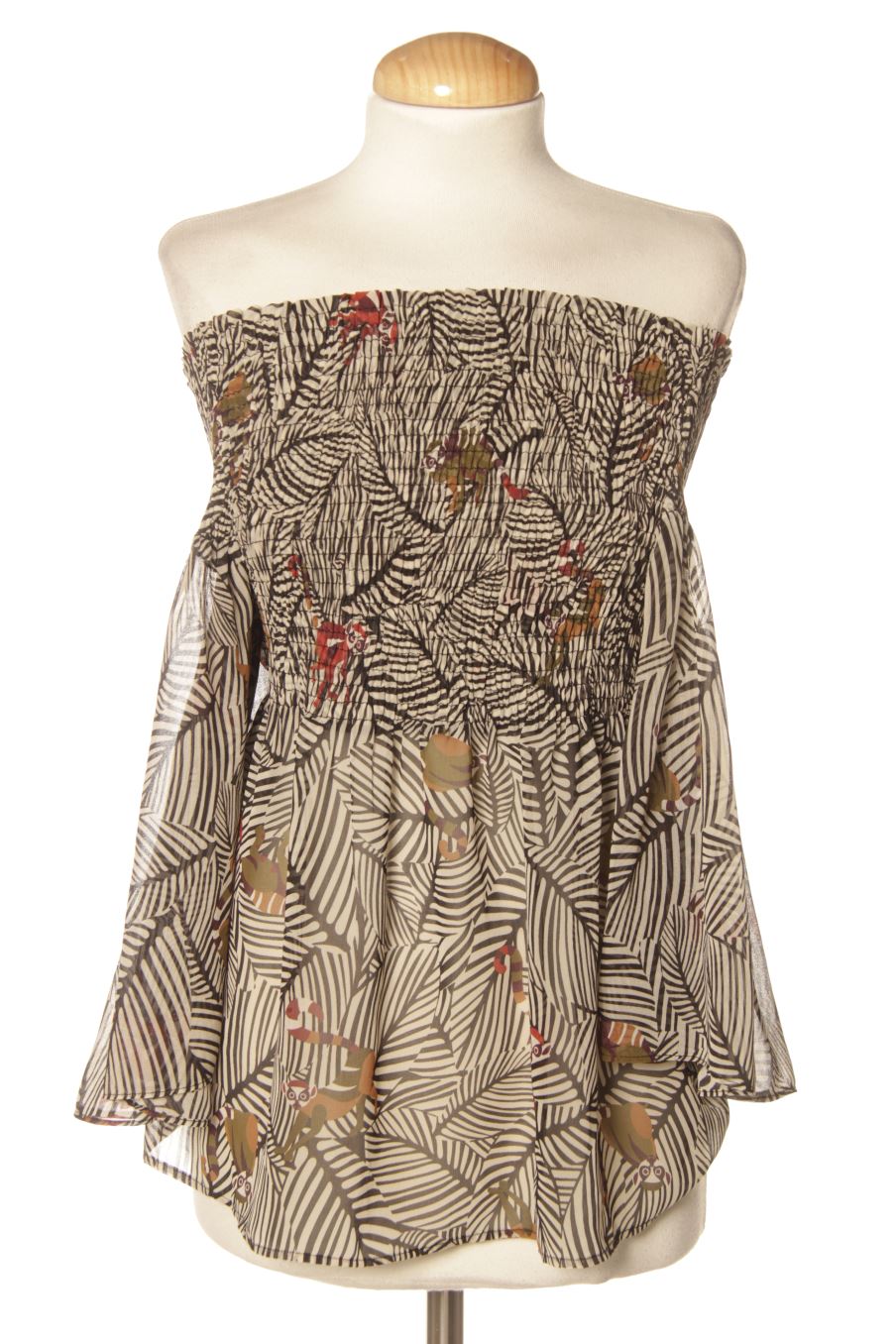 Top de Zara de la talla M, de color animal print