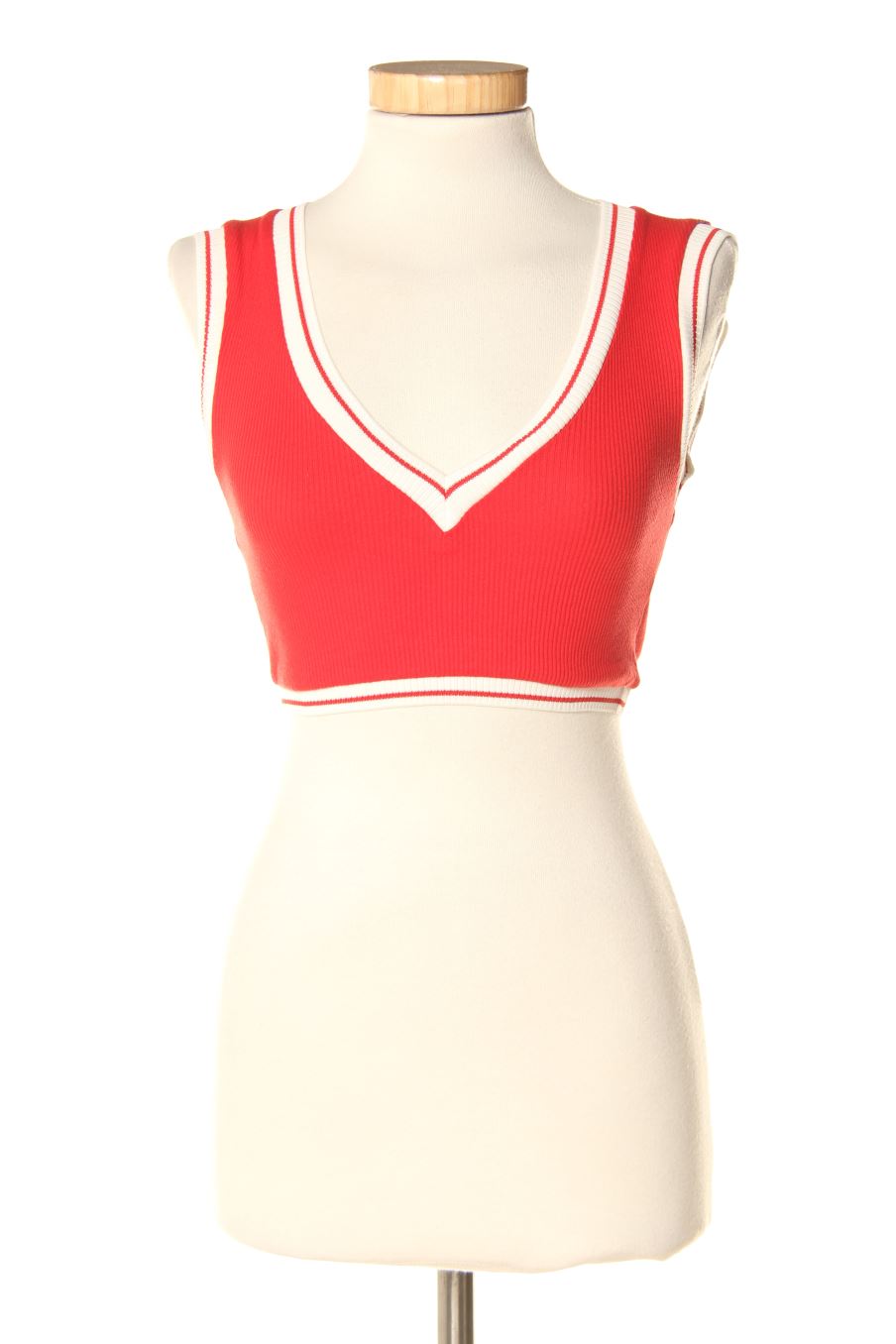 Top de Bershka de la talla XS, de color rojo