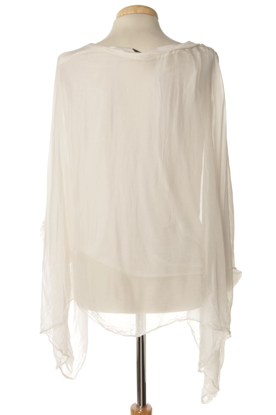 Blouse à manches longues Made in italy de la taille Taille unique, de couleur blanc de soie