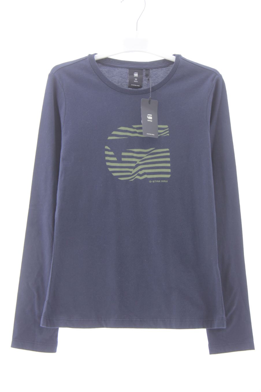 T-shirt manches longues RAW de la taille 12 ans avec une étiquette
