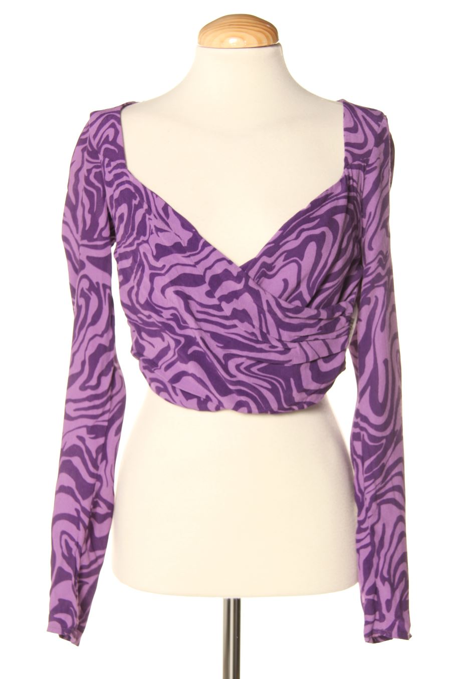 Blouse à manches longues Bershka de la taille S, de couleur pourpre