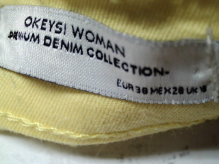 Shorts Okeysi de la taille 38, de couleur jaune de denim