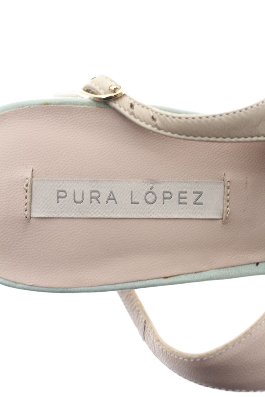 Sandalias tacon de Pura Lopez de la talla 40, de color beige de