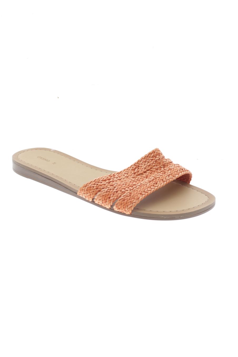 Sandalias planas de Oysho de la talla 38, de color naranja de