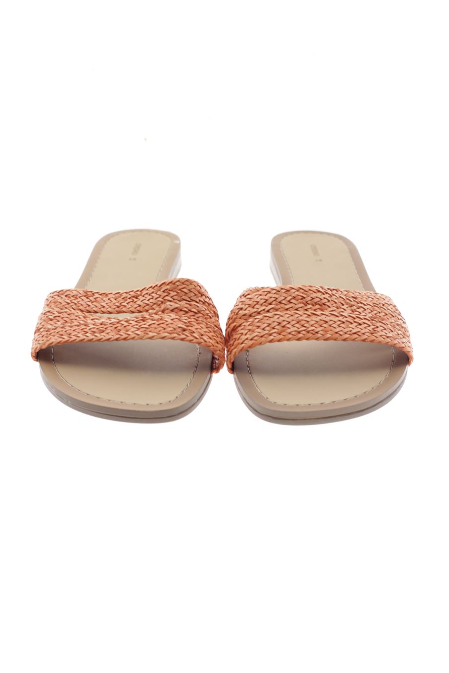 Sandalias planas de Oysho de la talla 38, de color naranja de