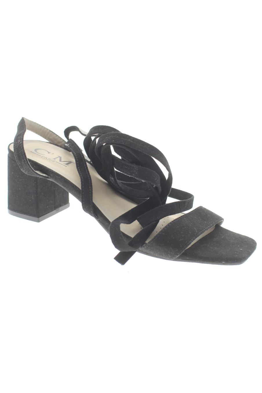 Sandalias tacon de C'M Paris de la talla 37, de color negro de