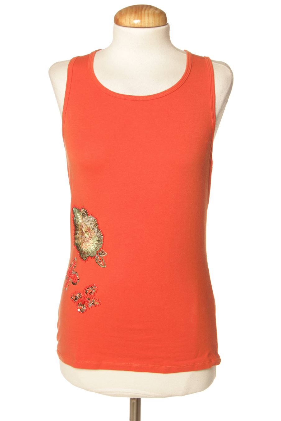 Camiseta sin mangas de Massimo Dutti de la talla L, de color naranja