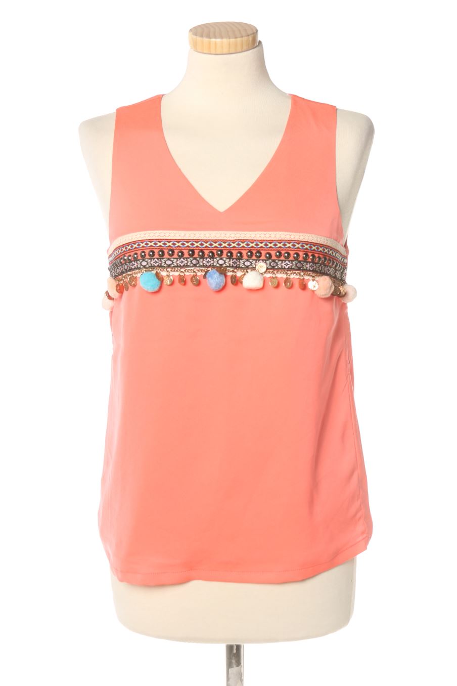 Top de Color Block de la talla S, de color coral