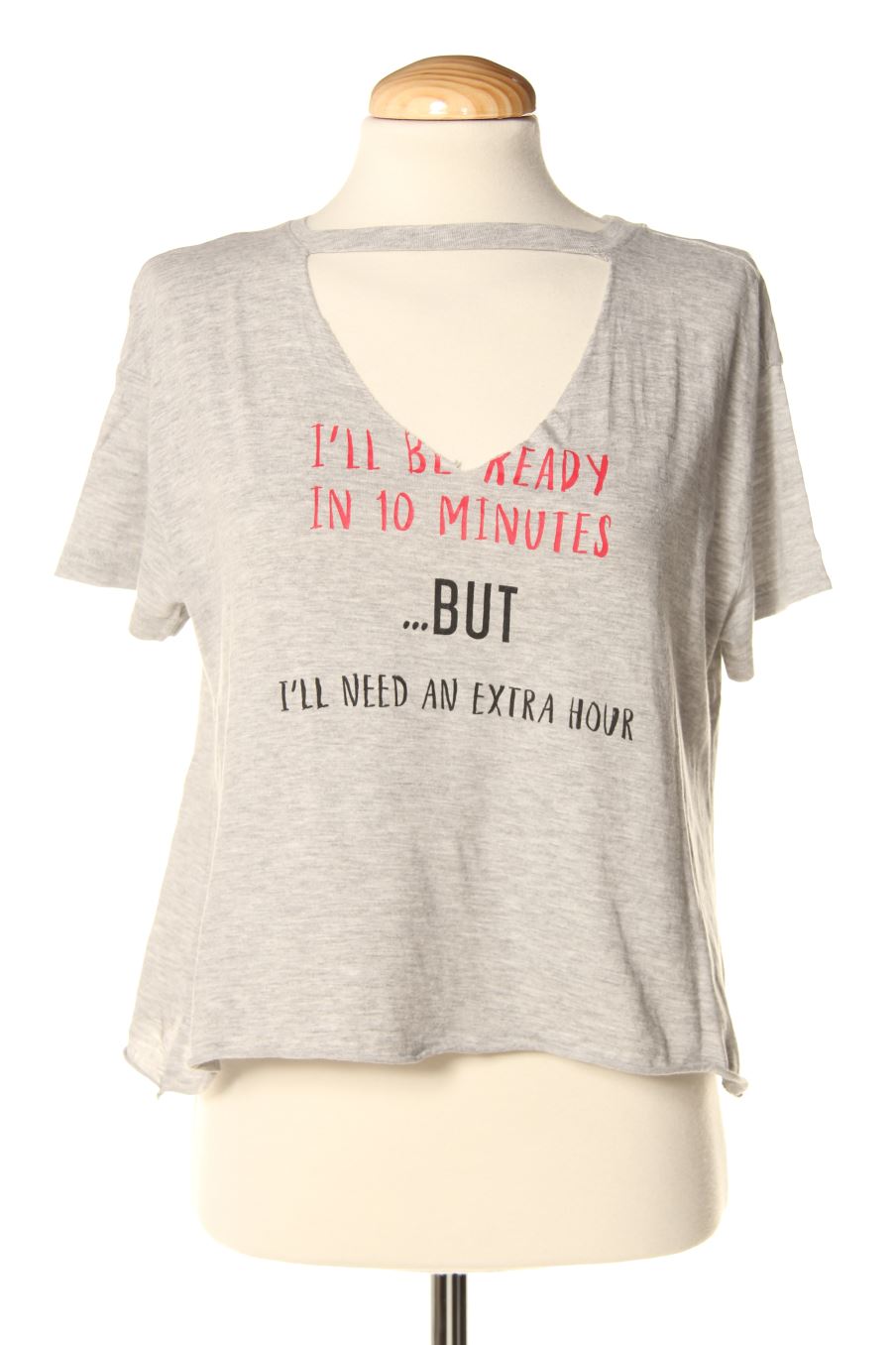 T-shirt Bershka de la taille S, de couleur gris