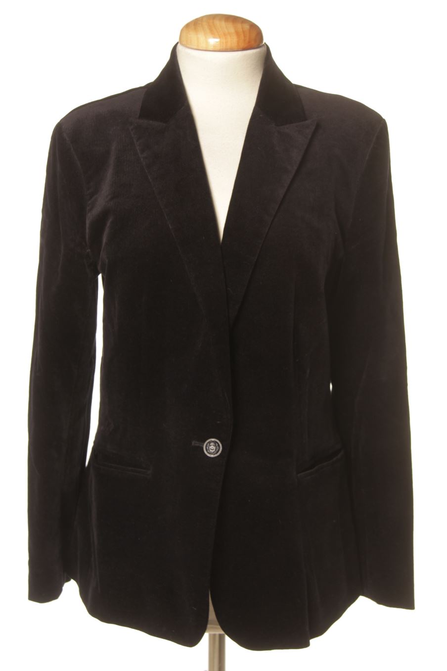 Blazer de Massimo Dutti de la talla 42, de color azul marino de terciopelo