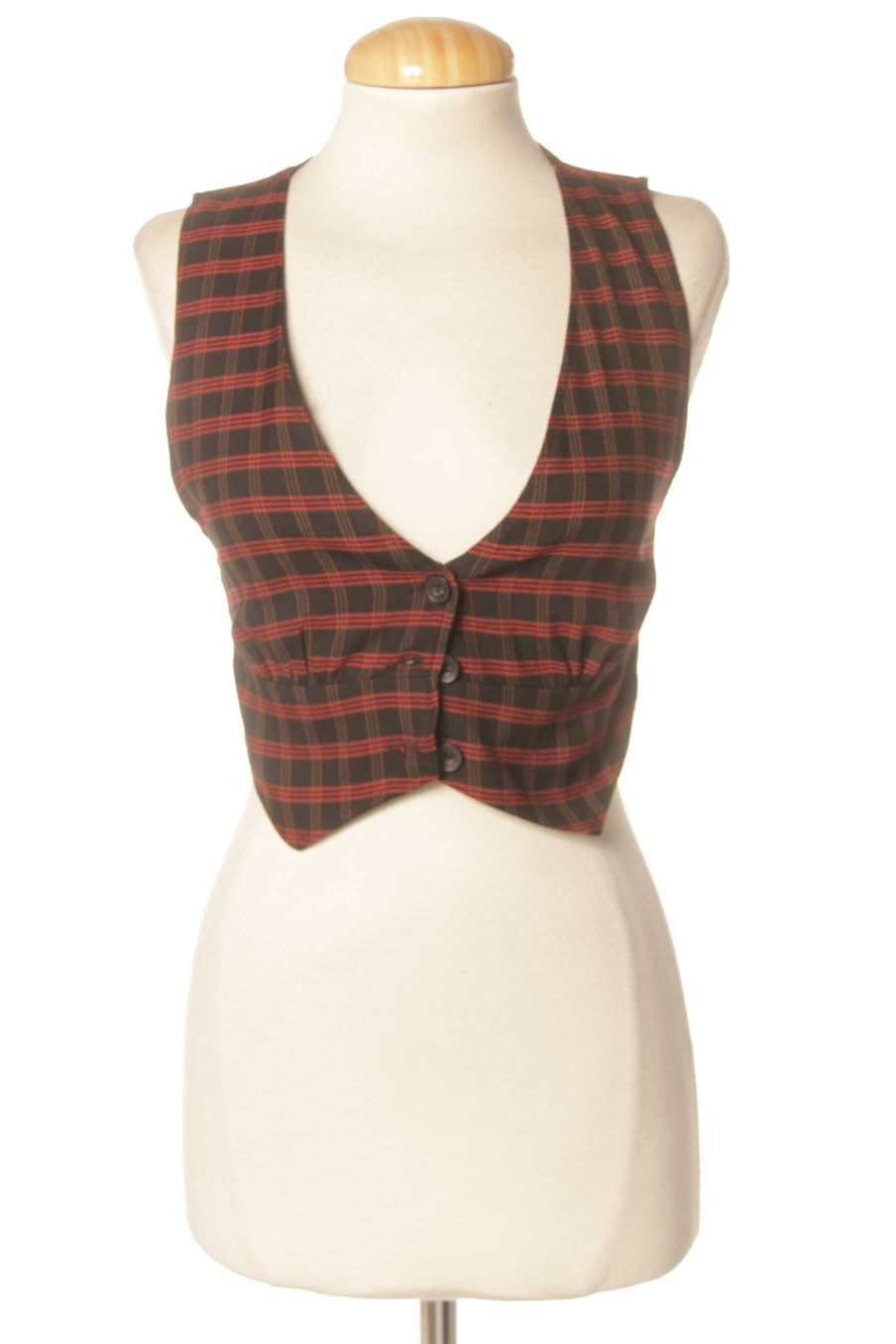 Boléro sans manches Pull & Bear de la taille S, de couleur carreaux