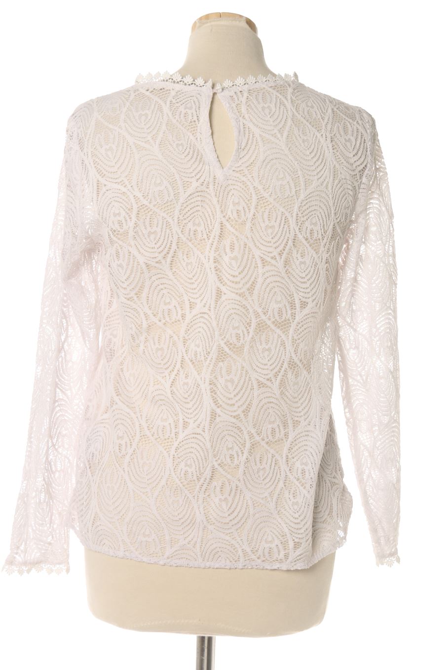 Blusa de manga larga de kilky de la talla M, de color blanco