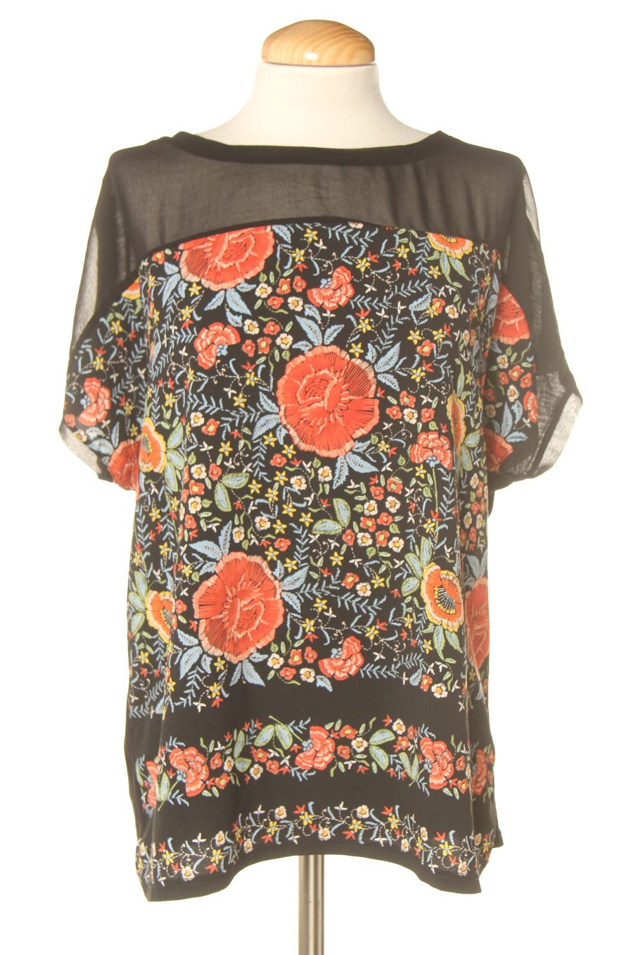 Blouse à manches courtes Promod de la taille M, de couleur fleurs