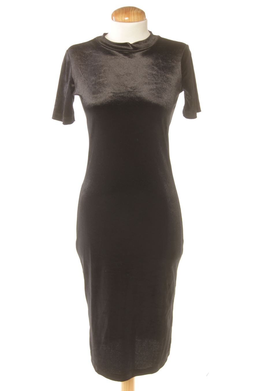 Vestido casual de Trafaluc de la talla S, de color negro de terciopelo