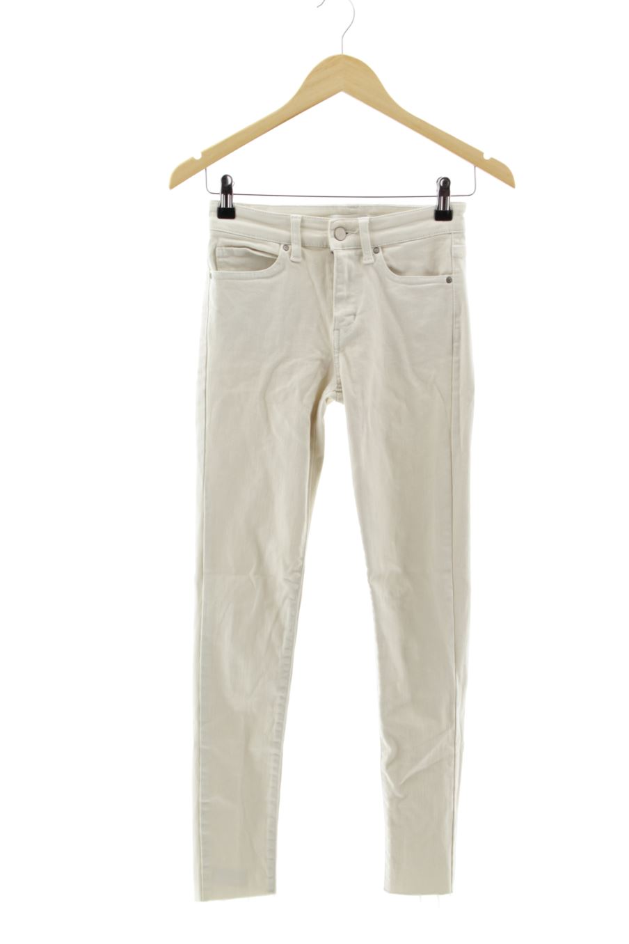 Jeans Uniqlo de la taille 34, de couleur beige de denim