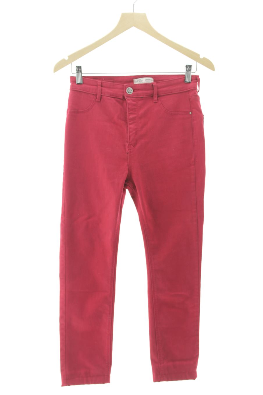 Jeans Stradivarius de la taille 38, de couleur rouge de denim