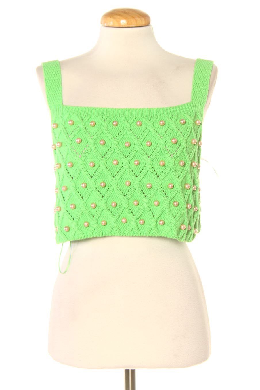 Aufwändiges Top von Zara Größe L, Farbe Grün, für