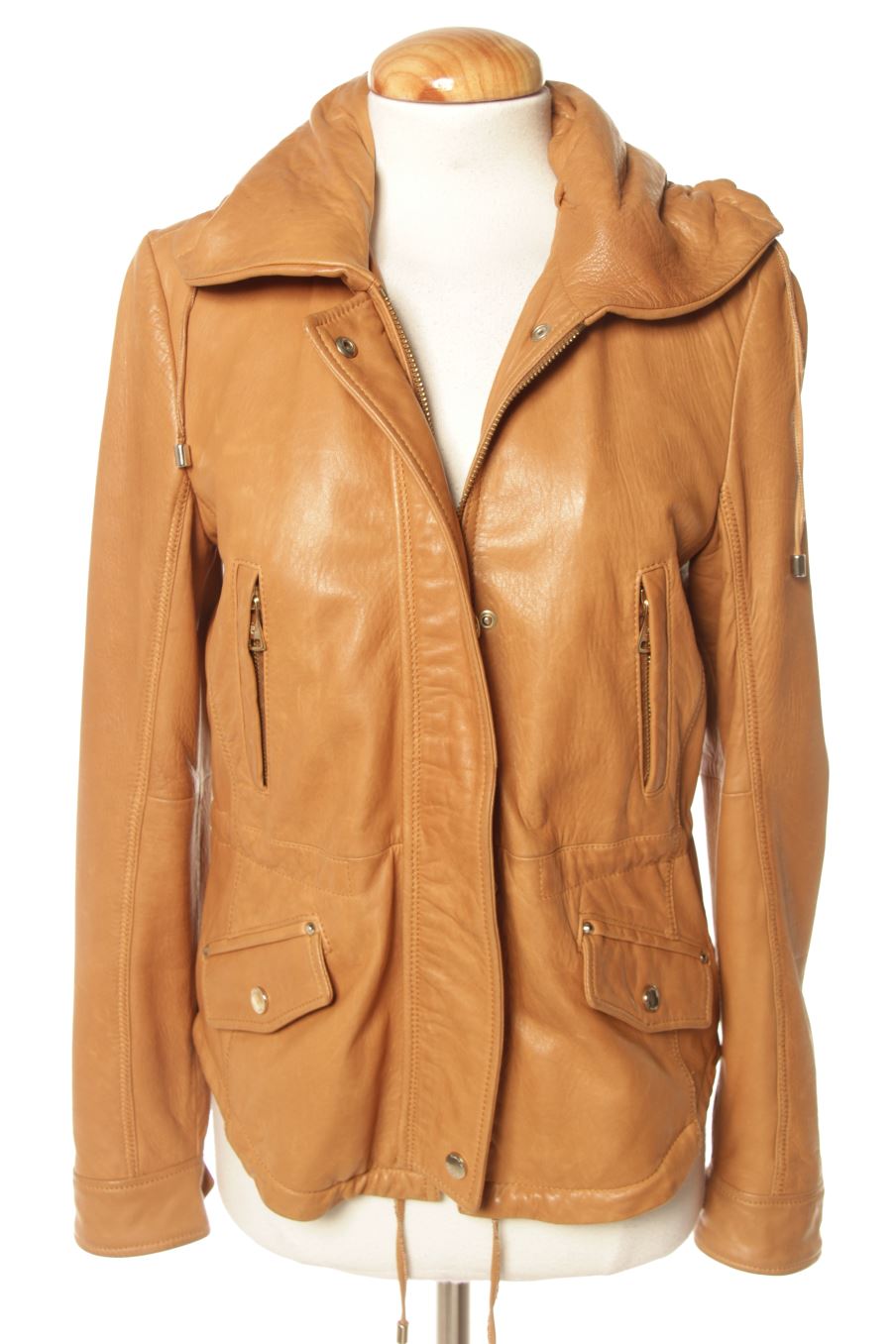 Cazadora de Massimo Dutti de la talla L, de color marrón de piel